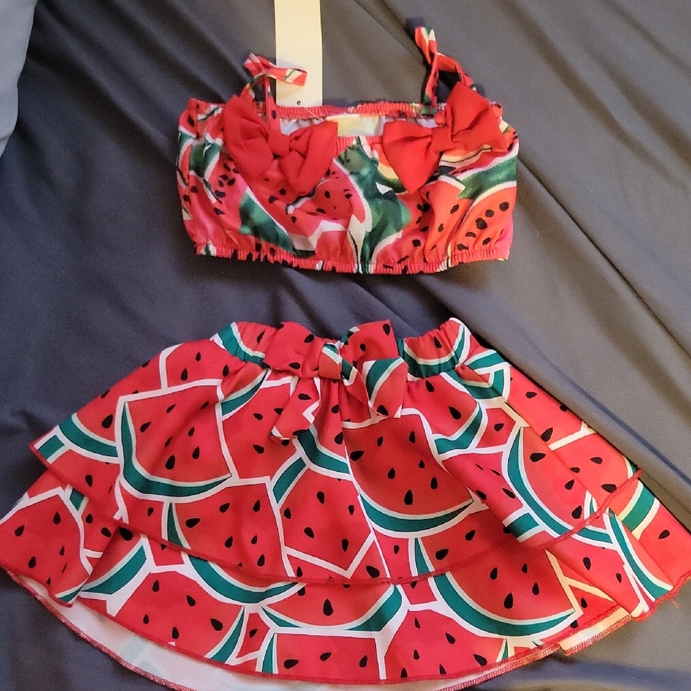SHEIN Kids Watermelon Print Matching Set